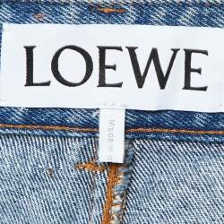 Pre Owned Loewe Blue Denim Anagram Detail Baggy Jeans XS