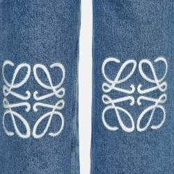 Pre Owned Loewe Blue Denim Anagram Detail Baggy Jeans XS