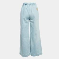 Pre Owned Loewe Blue Washed Denim Wide-Leg Jeans S Waist 26"