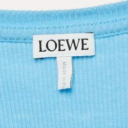 مملوكة مسبقًا Loewe Blue Anagram Embroidered Rib Knit Tank Top M