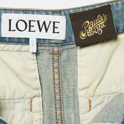 Pre Owned Loewe X Paula's Ibiza Blue Moon Print Denim Cargo Jeans S Waist 28"