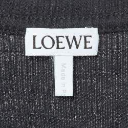 Pre Owned Loewe Black Logo Embroidered Rib Knit Tank Top XS