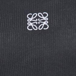 Pre Owned Loewe Black Logo Embroidered Rib Knit Tank Top XS