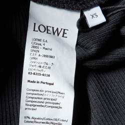 Pre Owned Loewe Black Logo Embroidered Rib Knit Tank Top XS