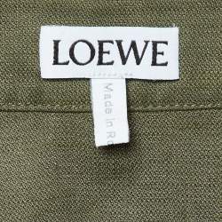 Pre Owned Loewe Sage Green Logo Embroidered Tunic Dress S