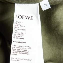 Pre Owned Loewe Sage Green Logo Embroidered Tunic Dress S