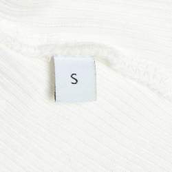 Pre Owned Loewe White Anagram Embroidered Rib Knit Tank Top S