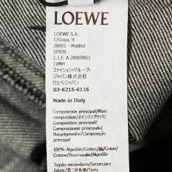 Pre Owned Loewe Black Denim Satin Draped Panel Asymmetric Pants M