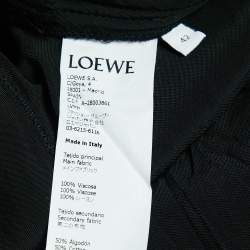 Pre Owned Loewe Black Crepe Velvet Panel Detail Sleeveless Maxi Dress M