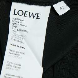 Pre Owned Loewe Black Crepe Velvet Panel Detail Sleeveless Maxi Dress M