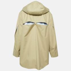 Pre Owned Loewe Brown Cut-Out Cotton Hooded Parka Jacket M