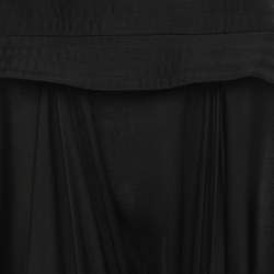 Pre Owned Loewe Black Silk Wool Blend Asymmetric Maxi Skirt M