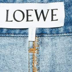 Pre Owned Loewe Blue Denim Logo Detail Baggy Jeans L Waist 32"