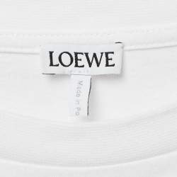 Loewe White Anagram Embroidered Cotton Slit Detail T-Shirt XS