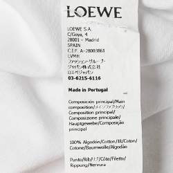 Loewe White Anagram Embroidered Cotton Slit Detail T-Shirt XS