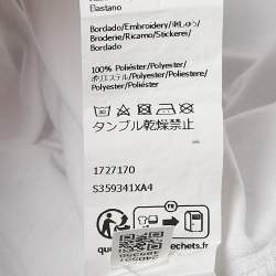 Loewe White Anagram Embroidered Cotton Slit Detail T-Shirt XS