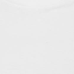 Loewe White Anagram Embroidered Cotton Slit Detail T-Shirt XS
