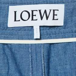 Pre Owned Loewe Blue Patchwork Denim Pleated Trousers XXL