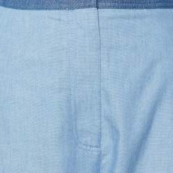 Pre Owned Loewe Blue Patchwork Denim Pleated Trousers XXL