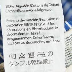 Pre Owned Loewe Blue/White Striped Cotton Drawstring Shorts S