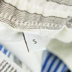 Pre Owned Loewe Blue/White Striped Cotton Drawstring Shorts S