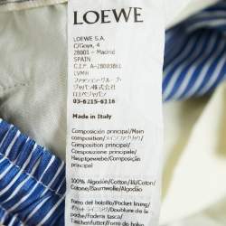 Pre Owned Loewe Blue/White Striped Cotton Drawstring Shorts S