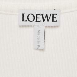 Pre Owned Loewe White Cotton Anagram Embroidered Tank Top M