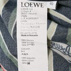 Pre Owned Loewe X Paula's Ibiza Printed Crepe Denim Trimmed Wrap Skirt M