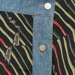 Pre Owned Loewe X Paula's Ibiza Printed Crepe Denim Trimmed Wrap Skirt M