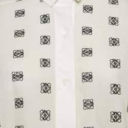 مملوكة مسبقًا Loewe White Logo Embroidered Cotton Midi Dress M