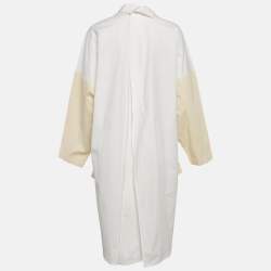 مملوكة مسبقًا Loewe White Logo Embroidered Cotton Midi Dress M