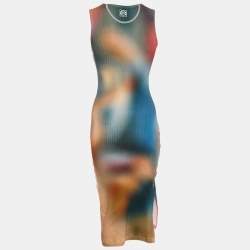 Pre Owned Loewe Multicolor Rib Knit Sleeveless Tank Dress XS
