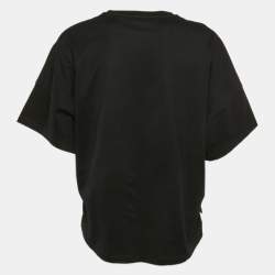 Pre Owned Loewe Black Cotton Anagram Embroidered T-Shirt XS