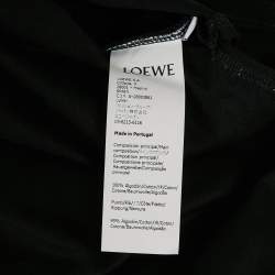 Pre Owned Loewe Black Cotton Anagram Embroidered T-Shirt XS