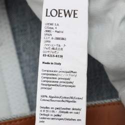 Pre Owned Loewe Blue Washed Denim Cut-Out Detail Anagram Cropped Jeans M