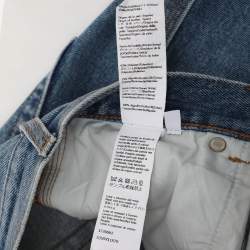 Pre Owned Loewe Blue Washed Denim Cut-Out Detail Anagram Cropped Jeans M