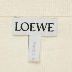 Loewe Off-White Logo Embroidered Cotton Button Front Blouse M