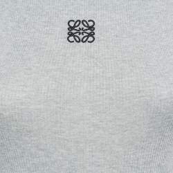 مملوكة مسبقًا Loewe Grey Angaram Embroidered Rib Knit Maxi Dress XS