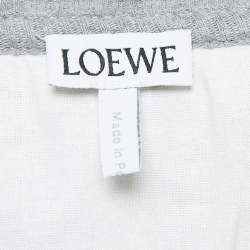 مملوكة مسبقًا Loewe Grey Angaram Embroidered Rib Knit Maxi Dress XS