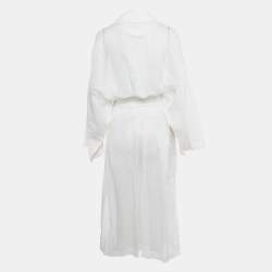 Loewe White Sheer Cambric Cotton Belted Jacket M