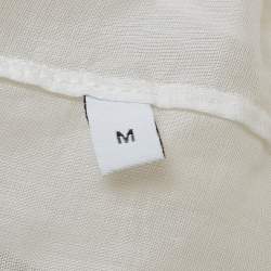 Loewe White Sheer Cambric Cotton Belted Jacket M