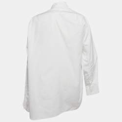 Loewe White Cotton Button Front Asymmetric Loose Fit Shirt L