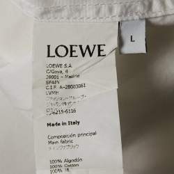 Loewe White Cotton Button Front Asymmetric Loose Fit Shirt L