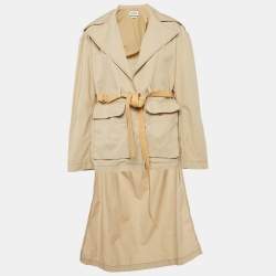 Loewe Beige Cotton Asymmetric Belted Trench Coat M