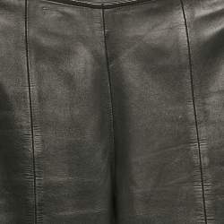 Pre Owned Loewe Black Leather Straight Pants S
