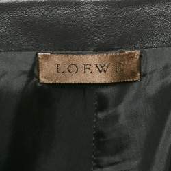 Pre Owned Loewe Black Leather Straight Pants S