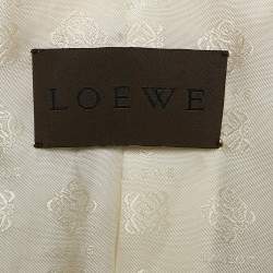 Pre Owned Loewe Off-White Leather Fur Detail Jacket S