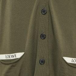 Loewe Green Wool Buttoned Cardigan L