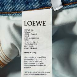 Pre Owned Loewe Blue Denim Anagram Copped Jeans M/Waist 29"