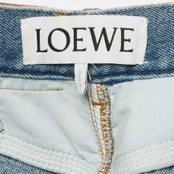مملوكة مسبقًا Loewe Blue Denim Logo Anagram Straight Leg Jeans M Waist 27"